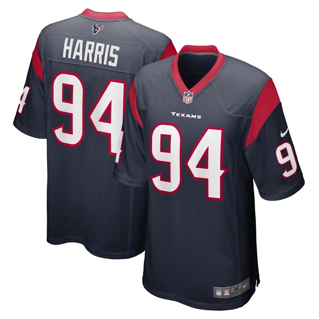 mens nike demone harris navy houston texans game player jersey